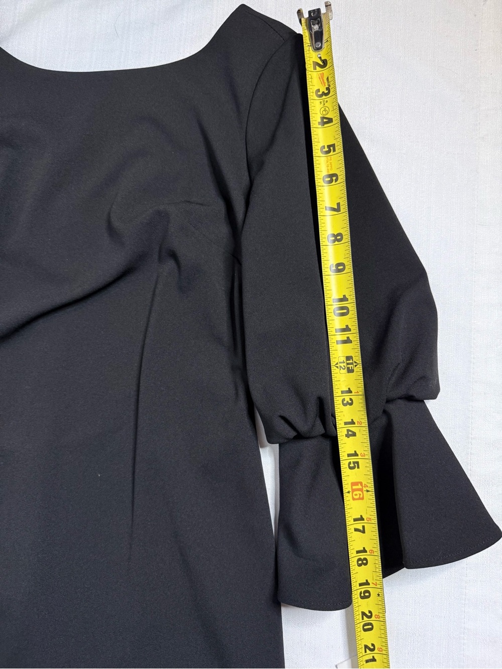 Calvin Klein Women’s Bell Sleeve Sheath Midi Dress Black 6 New - Picture 8 of 11